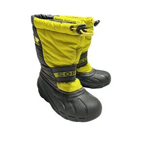 Sorel Kids' Flurry Weather Resistant Snow Boot Neon Lime/Black